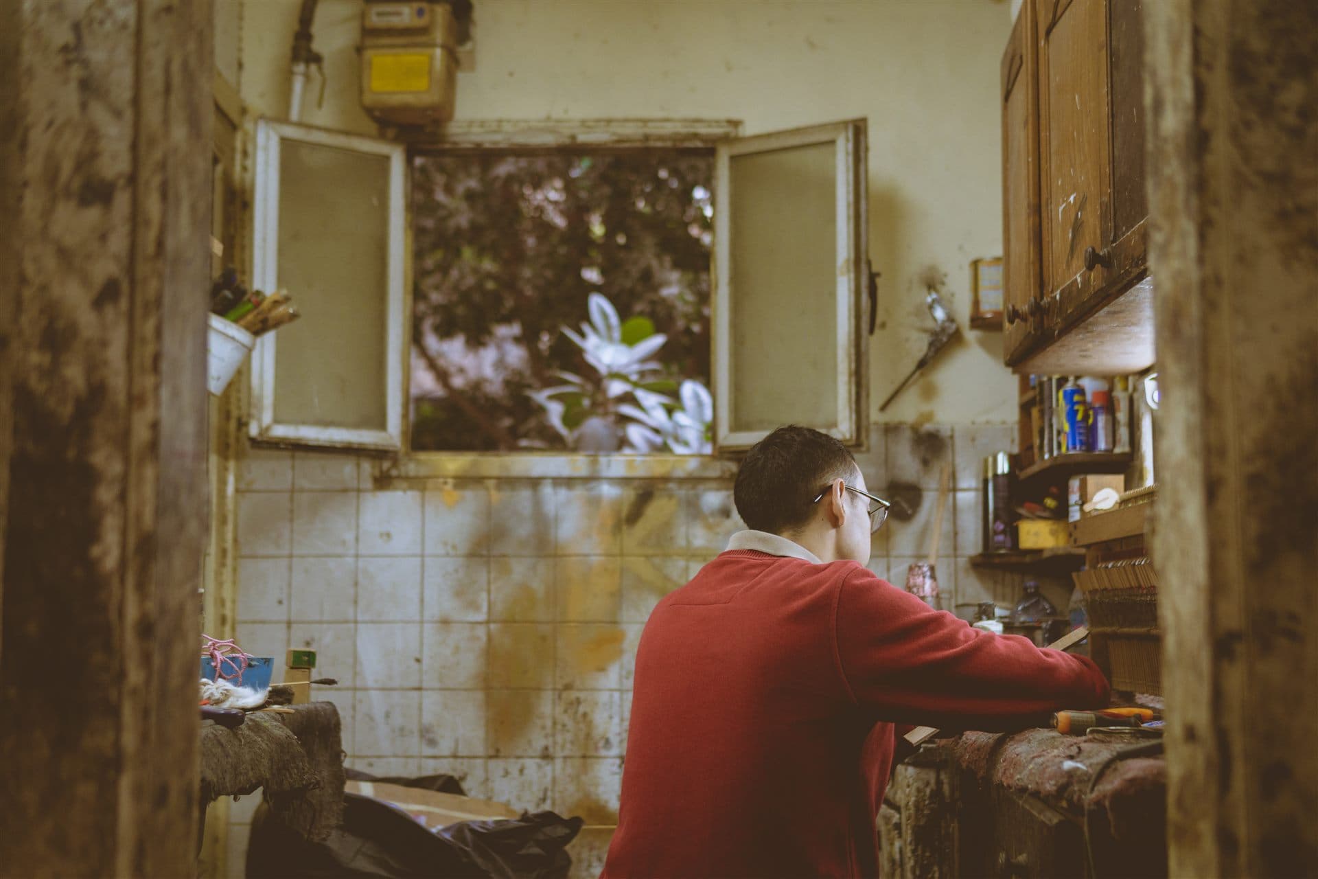 Craftsman at the workshop bench